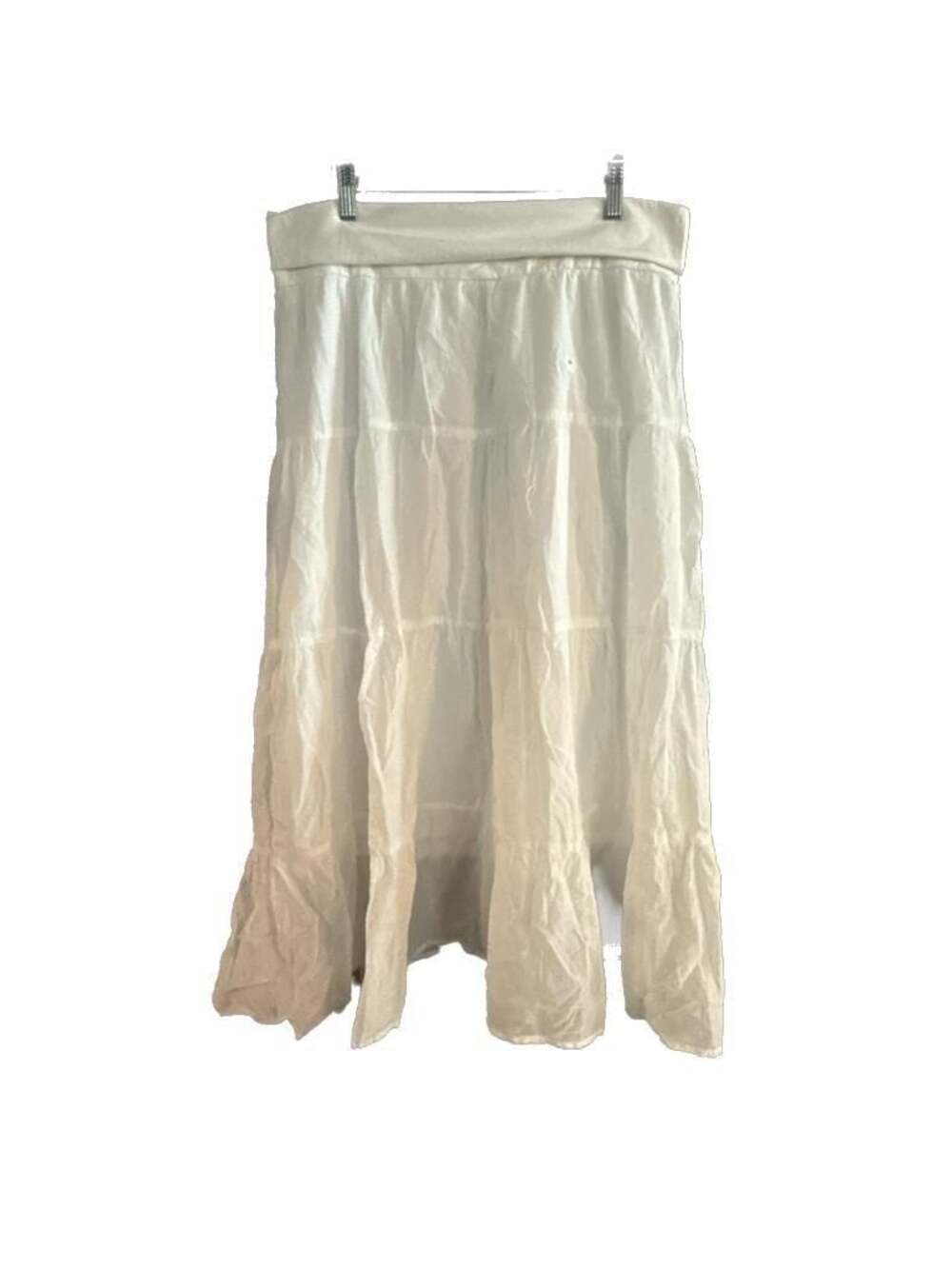NWT Aeropostale Women's Tiered Fold-Over Maxi Skirt, 100% Cotton, M